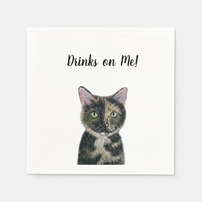 Cat Cocktail Napkins (Front)