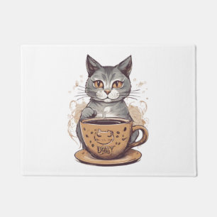 Cat Coffee   Doormat