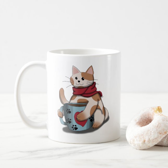 cat coffee mug (With Donut)
