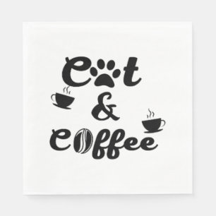 Cat  coffee   napkin