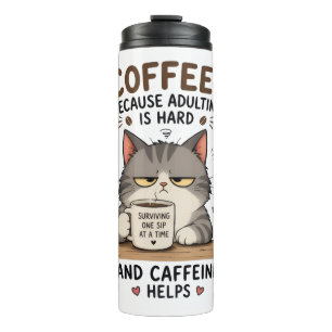 Cat coffee thermal tumbler