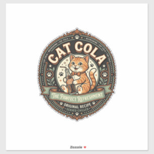 Cat Cola Cat Soda Pop Beverage Label Cat Vintage V
