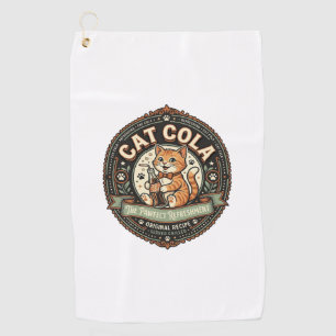 Cat Cola Cat Soda Pop Beverage Label Cat Vintage V Golf Towel