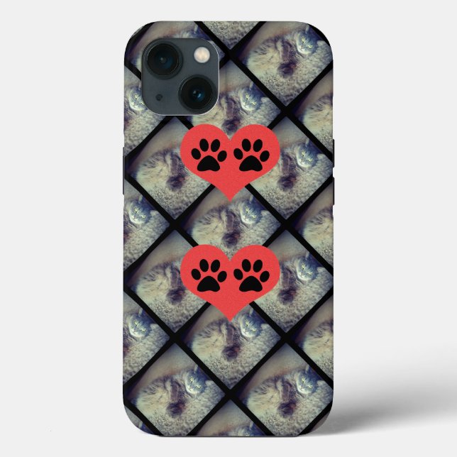 Cat Collage with Paw Prints by Shirley Taylor Case-Mate iPhone Case (Back)