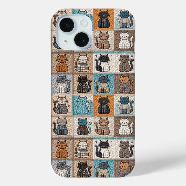 Cat Collection Quilt Pattern Case-Mate iPhone Case (Back)