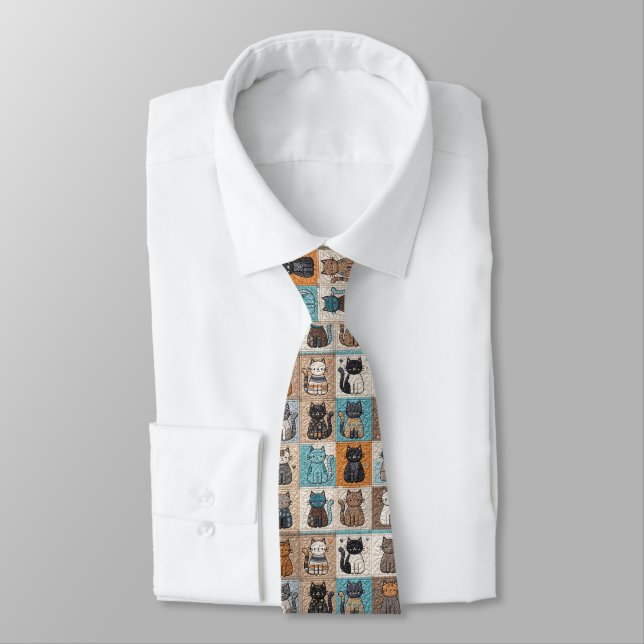 Cat Collection Quilt Pattern Tie (Tied)