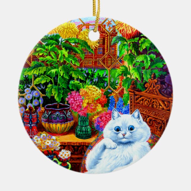 Cat College Master Ceramic Tree Decoration (Front)