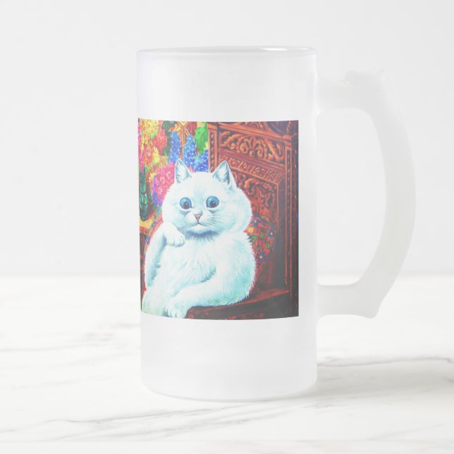 Cat College Master Frosted Glass Beer Mug (Right)