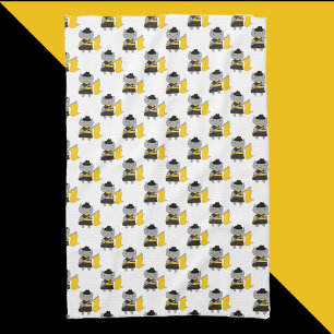 Cat Color Guard Black and Yellow Pattern Tea Towel