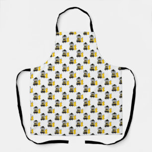 Cat Color Guard Black Yellow Pattern Apron