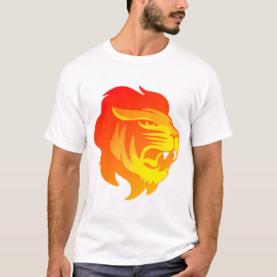 Cat Colorful Feline Head Lion Logo Stylized T-Shirt