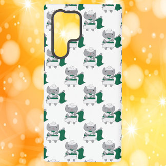 Cat Colour Guard Green and White Pattern Samsung Galaxy Case