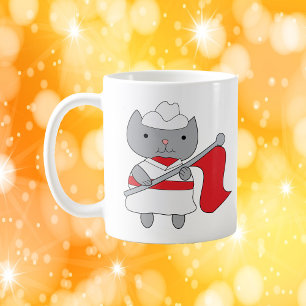 Cat Colour Guard Red White Coffee Mug