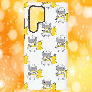 Cat Colour Guard Yellow White Pattern Samsung Galaxy Case