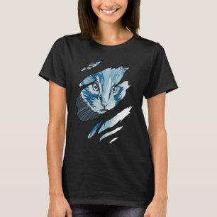 Cat Colourful Cat Torn Cloth T-Shirt