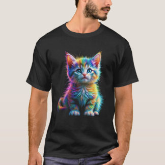 Cat Colourful Watercolour Cat colourful fur kitten T-Shirt