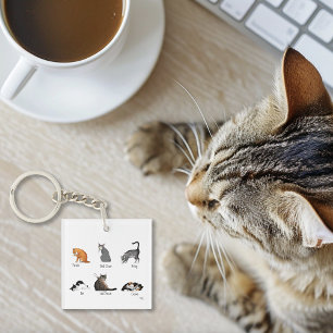 Cat Commands Business Logo Key Ring