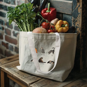 Cat Commands Large Tote Bag