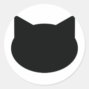 cat contour icon classic round sticker