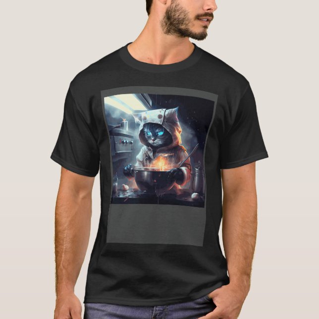 Cat Cooking Raining T-Shirt (Front)