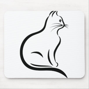 Cat Cool Remeras Helical Helix Line Art Animals Mouse Mat