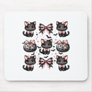 Cat Coquette Halloween Bows Black Pink Halloween G Mouse Mat