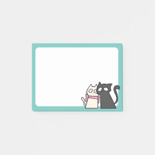 cat couple 3x4 post-it notes