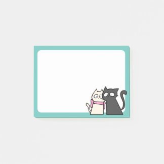 cat couple 3x4 post-it notes