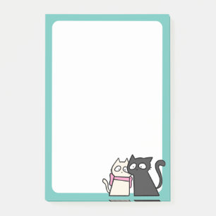 cat couple 4x6 post-it notes