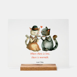Cat Couple Acrylic Sign