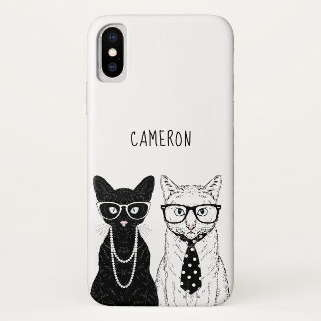 Cat Couple | Add Your Name Case-Mate iPhone Case (Back)