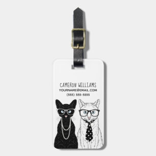Cat Couple   Add Your Name Luggage Tag