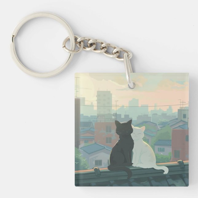 Cat Couple Key Ring (Front)