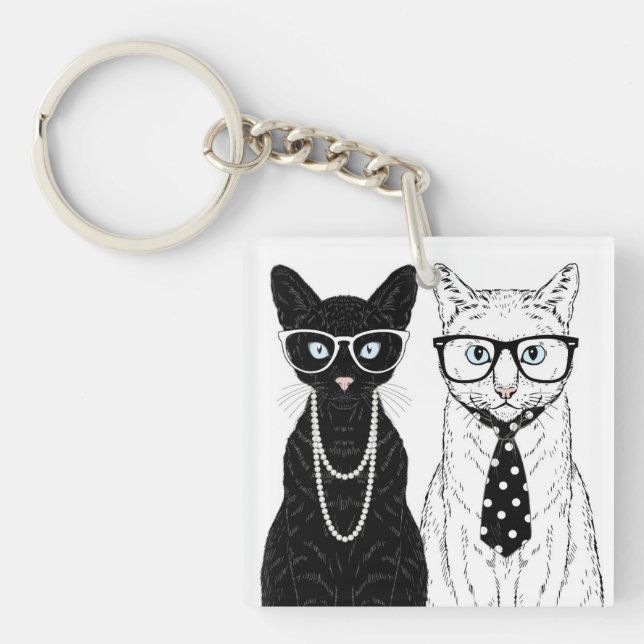 Cat Couple Key Ring (Front)