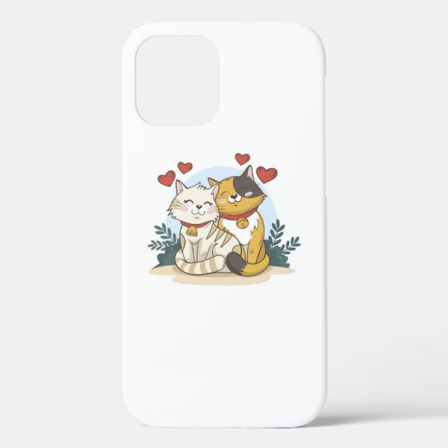 Cat couple love  Case-Mate iPhone case (Back)