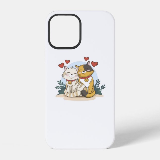 Cat couple love  iPhone case (Back)