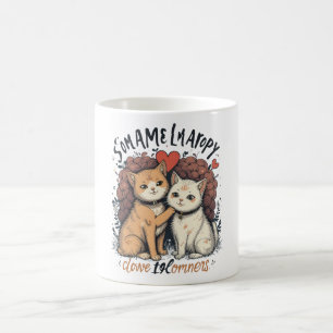 Cat Couple Love Mug Cute Romantic Kitty Coffee Cup