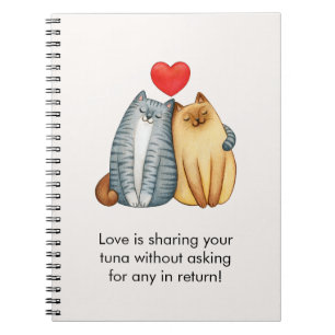 Cat Couple Lovers Cute Funny Happy Valentine's Day Notebook