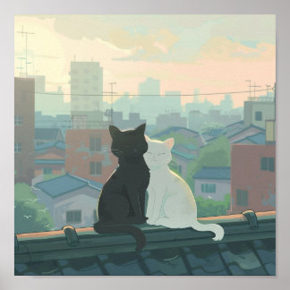 Cat Couple Poster