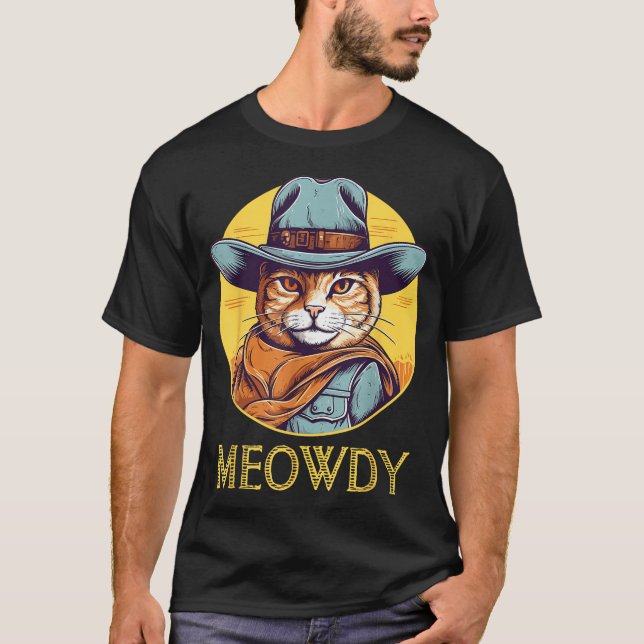  Cat Cowboy Cowgirl Women Men T-Shirt (Front)