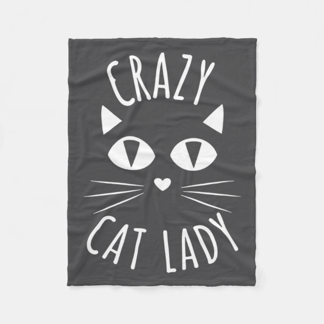 Cat Crazy Cat Lady Funny Cat Lover Mother's Day Bi Fleece Blanket (Front)