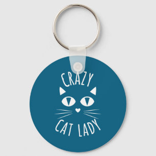 Cat Crazy Cat Lady Funny Cat Lover Mother's Day Bi Key Ring