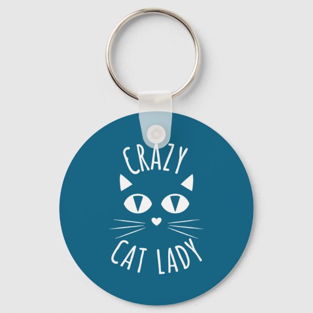Cat Crazy Cat Lady Funny Cat Lover Mother's Day Bi Key Ring (Front)