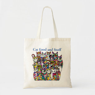 Cat Crazy Clowder of cats, colourful gift Tote Bag