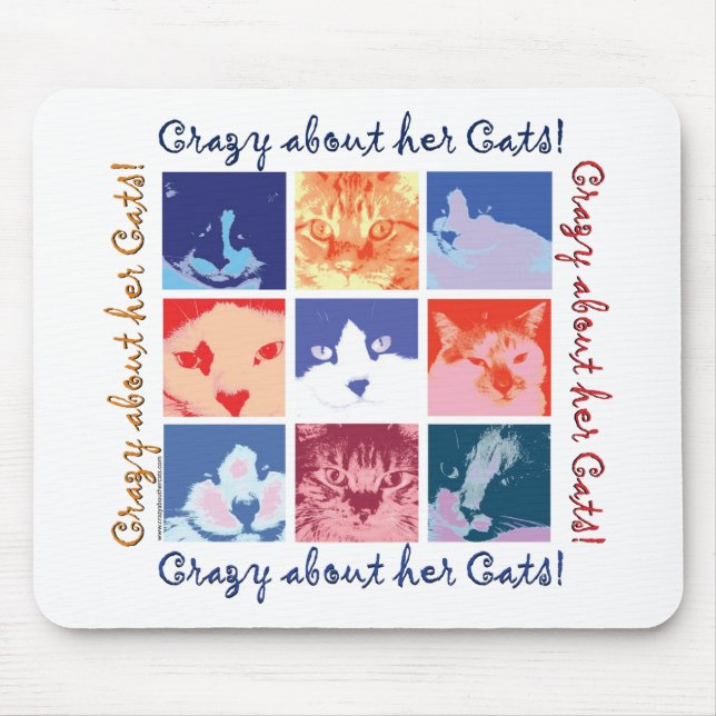 Cat Crazy Mouse Mat (Front)
