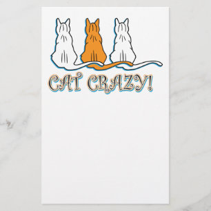 Cat Crazy Orange Tabby Cats Stationery