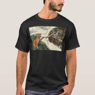 Cat Creation Of Adam Funny Meme Art T-Shirt