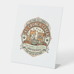 Cat Crunch Cereal Cat Breakfast Cereal Box Cat Vin Pedestal Sign