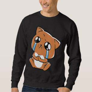 cat crying sad cute kitty sweatshirt