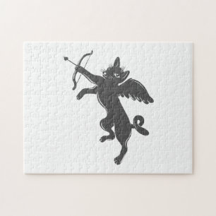 cat cupid - Choose background color Jigsaw Puzzle